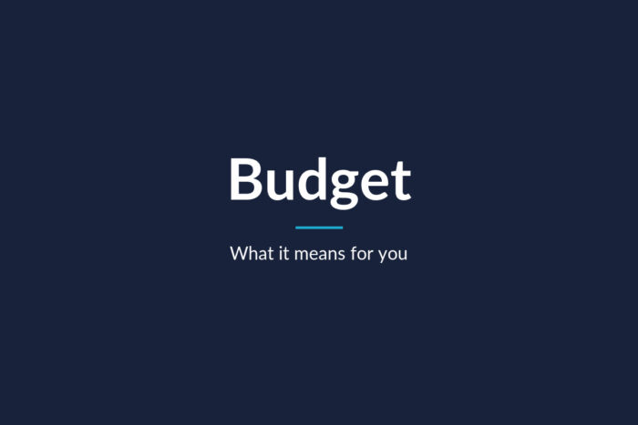 Home - Professional Accounting Services Norwich Navy graphic with the word Budget and the line What it means for you