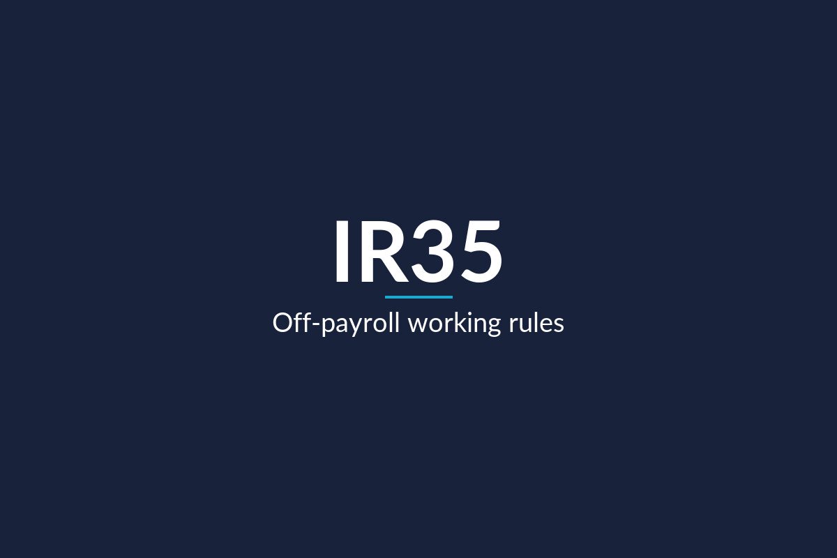 IR35 off-payroll working rules, white text on a navy background